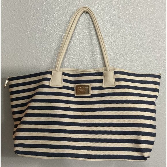 Cecil McBee Striped Canvas Beach Tote - 17x12 - Some Light Staining- See Photos - Picture 1 of 6
